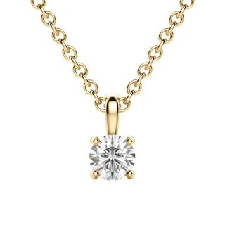 Collier avec diamant solitaire rond F/VS de 0,25 à 1,5 ct cultivé en laboratoire