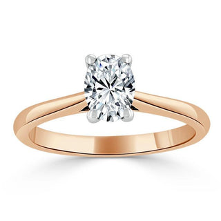 Bague de fiançailles solitaire en moissanite de forme ovale de 0,75 ct