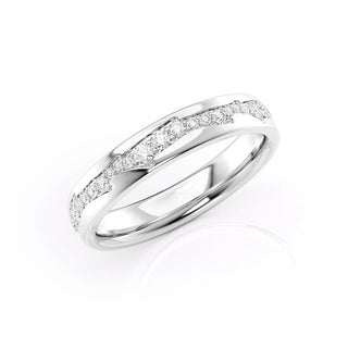 Round Cut Moissanite Men's Twig Cigar Wedding Band