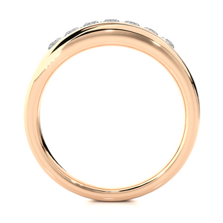 0.50CT Seven Stone Round Moissanite Wedding Band in Rose Gold