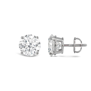 Boucles d'oreilles à tige en diamants Moissanite taille ronde 2,0 ct pour femmes