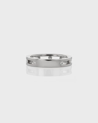 0.30 TCW Round EF- VVS Diamond Double Wedding Band