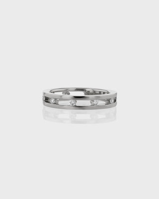 0.30 TCW Round EF- VVS Diamond Double Wedding Band