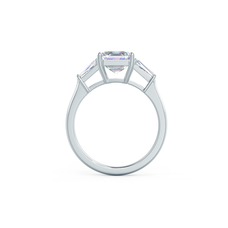 Bague de fiançailles solitaire en diamant et moissanite à trois pierres Asscher de 1,75 ct