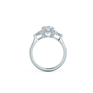 2.25CT Oval Three Stone Moissanite Diamond Cathedral Set Engagement Ring For Her