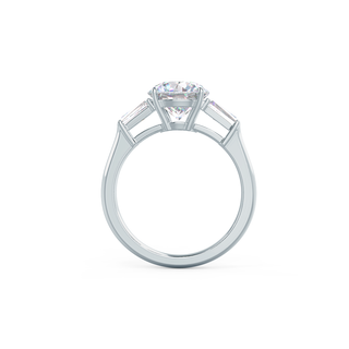 Bague de fiançailles à trois pierres avec diamants baguettes en moissanite taille brillant rond de 2,0 ct 