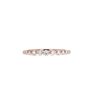 0.33 TCW Round Cut Half Eternity Moissanite Wedding Band