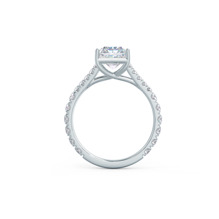 Bague de fiançailles en or massif 18 carats avec tige fendue et moissanite taille radiant de 2,50 ct 