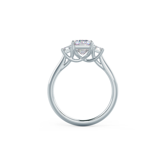 Bague de fiançailles à trois pierres avec diamants en moissanite taille émeraude de 2,0 ct 