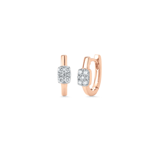 Pendientes Huggie de diamantes y moissanita redondos de 0,24 TCW