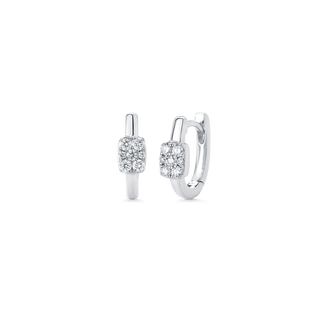 Boucles d'oreilles Huggie en diamant et moissanite ronde de 0,24 TCW