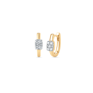 Boucles d'oreilles Huggie en diamant et moissanite ronde de 0,24 TCW