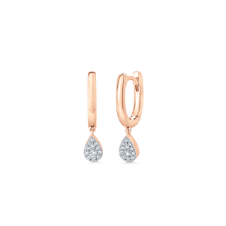 Boucles d'oreilles pendantes en forme de Huggie avec diamants en moissanite ronde de 0,14 TCW