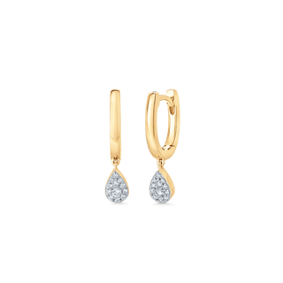 Boucles d'oreilles pendantes en forme de Huggie avec diamants en moissanite ronde de 0,14 TCW