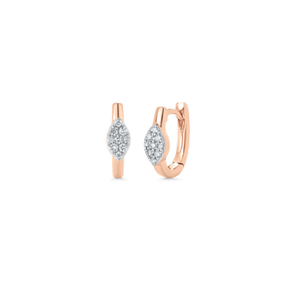 Pendientes Huggie de diamantes y moissanita redondos de 0,17 TCW