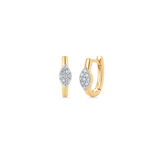 Pendientes Huggie de diamantes y moissanita redondos de 0,17 TCW