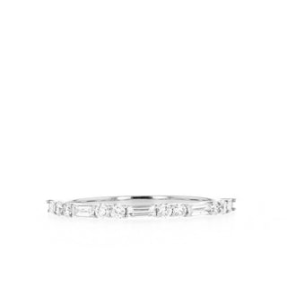 0.37 TCW Round & Baguette Alternative Moissanite Wedding Band