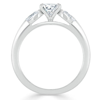 0.75 CT Oval Shaped Moissanite Three Stones Engagement Ring