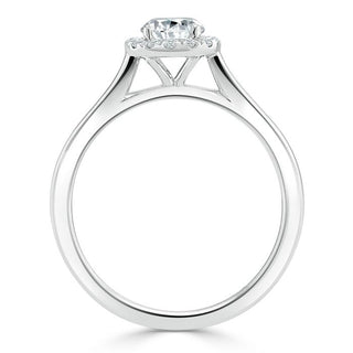 0.75 CT Round Cut Halo Moissanite Engagement Ring