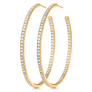 2.25 TCW Round Moissanite Diamond Inside Out Hoop Earrings