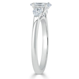 0.75 CT Oval Shaped Moissanite Three Stones Engagement Ring