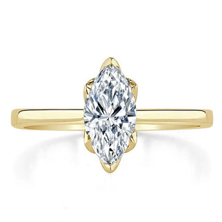 Bague de fiançailles solitaire en moissanite de forme marquise de 1,0 ct