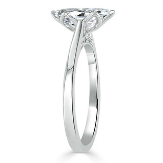 1.0 CT Marquise Shaped Moissanite Solitaire Engagement Ring