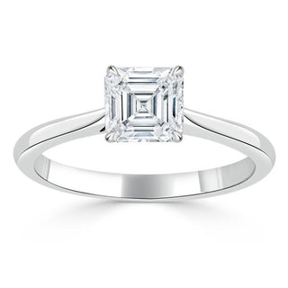 Bague de fiançailles solitaire moissanite taille Asscher 1.0 CT