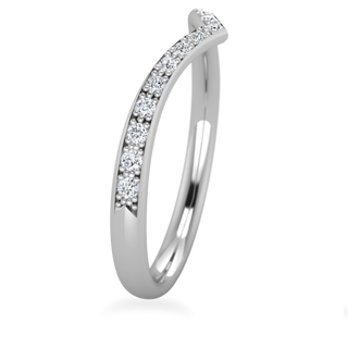 Round Cut Half Eternity Curved Wedding Band