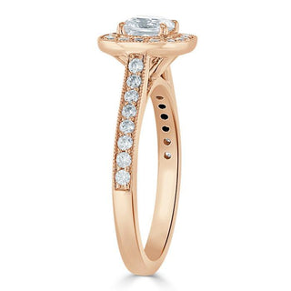 Bague de fiançailles halo en moissanite en forme de coussin de 1,0 ct