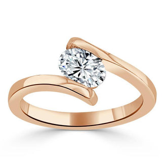 Bague de fiançailles en moissanite à taille ovale et solitaire de 0,75 ct