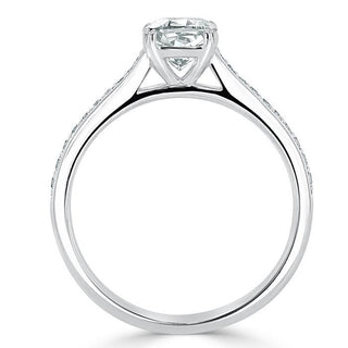 1.0 CT Cushion Shaped Moissanite Solitaire Engagement Ring