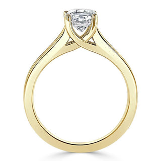 Bague de fiançailles solitaire en moissanite en forme de coussin de 1,0 ct à tige fendue