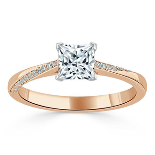 Bague de fiançailles solitaire en moissanite de forme princesse de 0,75 ct