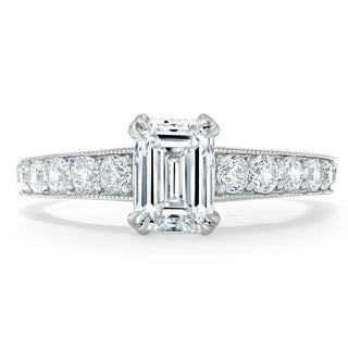 0.75 CT Emerald Cut Solitaire Moissanite Engagement Ring