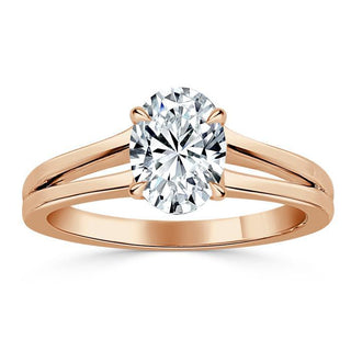 Bague de fiançailles avec solitaire en moissanite à taille ovale de 0,94 ct