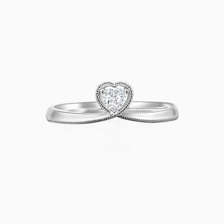 Anillo de compromiso con diamante de moissanita vintage de corte en forma de corazón de 1,0 ct 