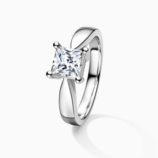 1.0CT Princess Cut Moissanite Diamond Solitaire Engagement Ring