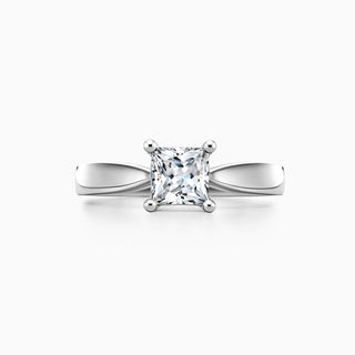 Bague de fiançailles avec diamant solitaire en moissanite taille princesse de 1,0 ct 