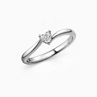 1.0CT Heart Cut Moissanite Diamond Solitaire Engagement Ring