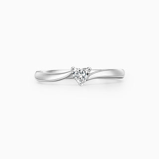 Bague de fiançailles avec diamant solitaire en moissanite taille cœur de 1,0 ct 