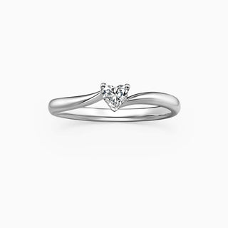 1.0CT Heart Cut Moissanite Diamond Solitaire Engagement Ring