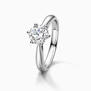 Bague de fiançailles en moissanite pavée de diamants taille ronde de 1,50 ct 