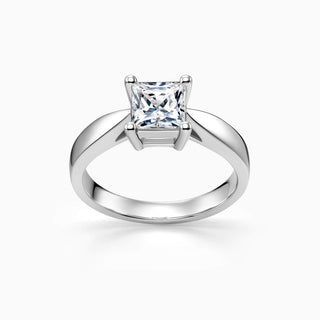 Bague de fiançailles avec diamant solitaire en moissanite taille princesse de 1,0 ct 