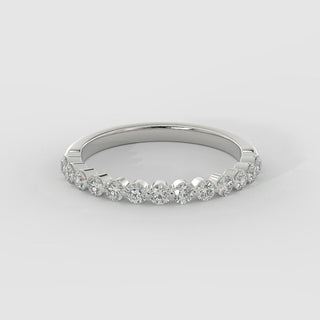 0.35 CT Round Shaped Moissanite Half Eternity Wedding Band