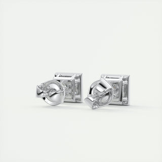 Boucles d'oreilles avec diamant solitaire Princess Bezel G/VS de 1,0 ct cultivé en laboratoire