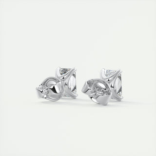 Boucles d'oreilles avec diamant solitaire émeraude G/VS de 1,0 ct cultivé en laboratoire