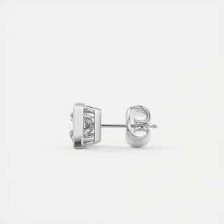 Boucles d'oreilles avec diamant solitaire Princess Bezel G/VS de 1,0 ct cultivé en laboratoire