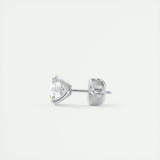 Boucles d'oreilles avec diamant solitaire rond de 1,0 ct G/VS cultivé en laboratoire