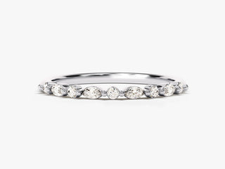 0,18 ct de diamant rond et taille marquise demi-éternité en moissanite pour mariage pour femme